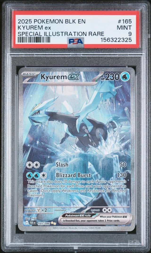 2025 POKEMON BLK EN-BLACK BOLT SPECIAL ILLUSTRATION RARE #165 KYUREM EX PSA 9
