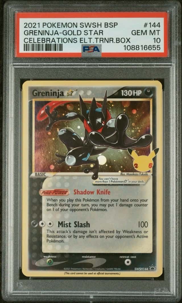 2021 POKEMON SWSH BLACK STAR PROMO #144 GRENINJA-GOLD STAR PSA 10