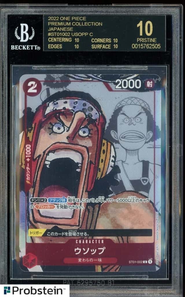2022 One Piece JPN ST01-002 Ussop Premium Card Collect. 25th BGS 10 BLACK LABEL