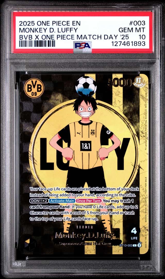 ONE PIECE MONKEY D. LUFF 2025 PROMOS #003 BVB X MATCH DAY '25 PSA 10 
