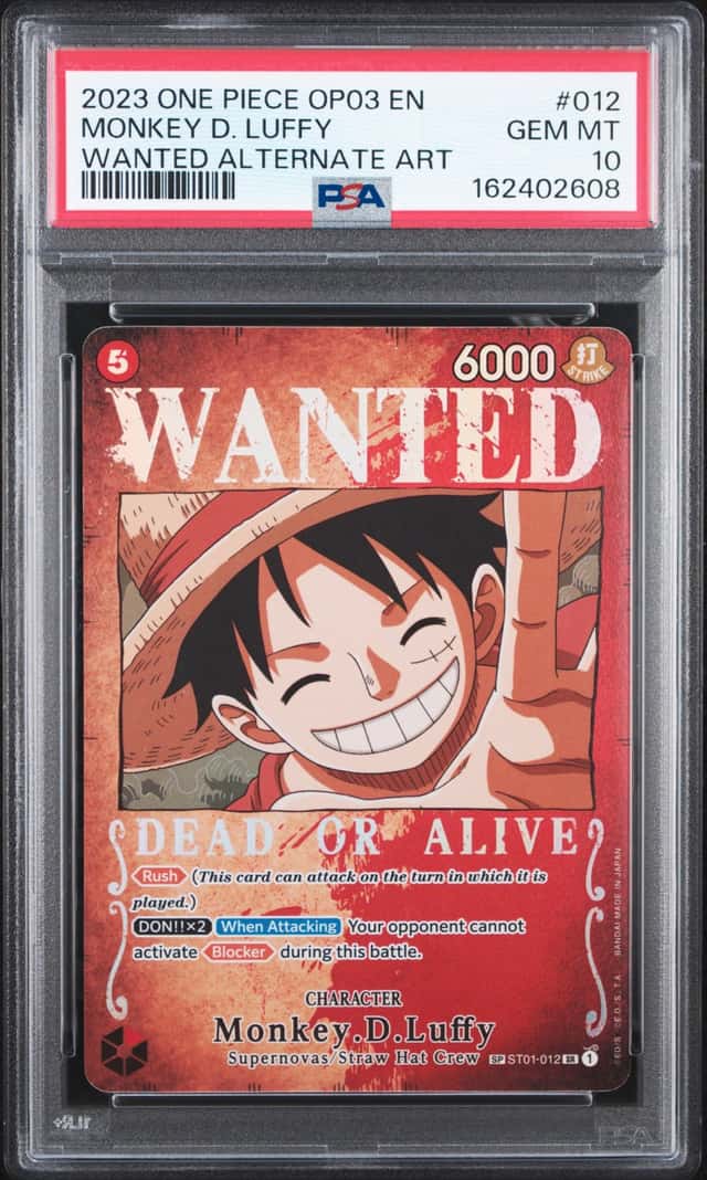 2023 One Piece Monkey D. Luffy Wanted Alternate Art #ST01-012 PSA 10 GEM MINT