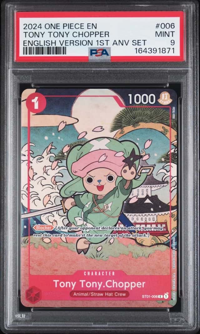 2024 ONE PIECE ENGLISH VERSION 1ST ANNIVERSARY SET #006 TONY TONY CHOPPER PSA 9