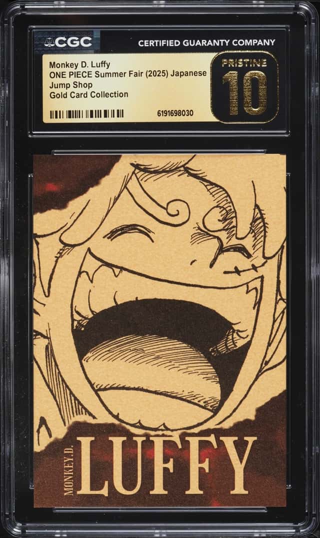 2025 One Piece Japanese Summer Fair Gold Collection Jump Shop Monkey D. Luffy CGC 10 PRISTINE
