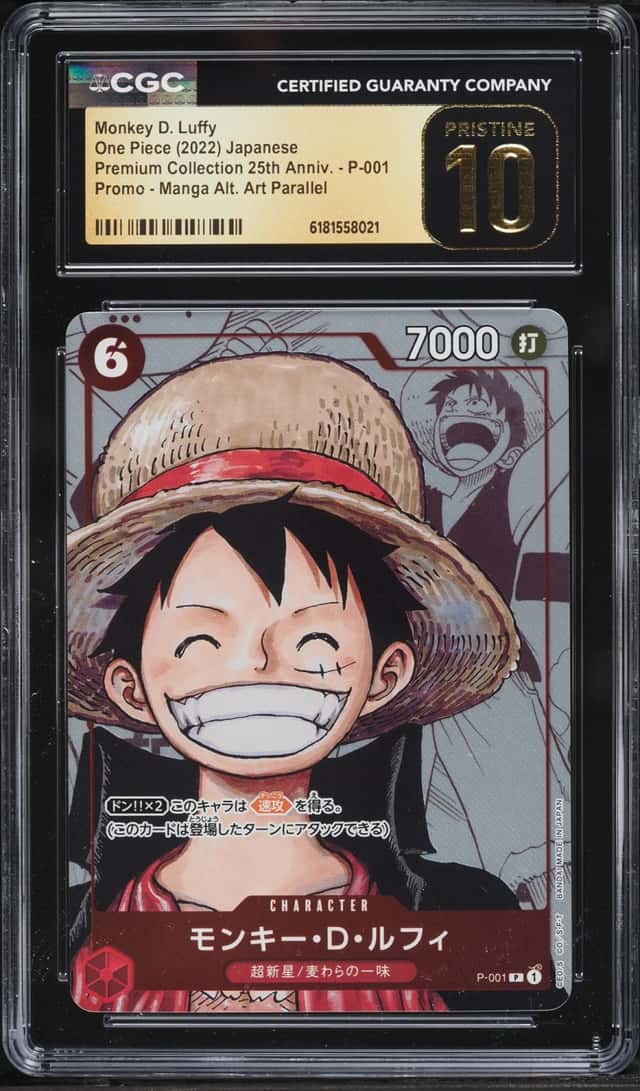 2022 One Piece Japanese Promo Premium Coll. 25th Manga Alt Art Monkey D. Luffy CGC 10 PRISTINE