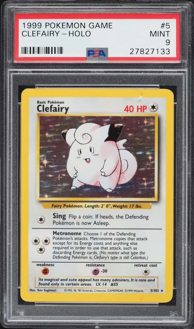 1999 Pokemon Base Set Holo Clefairy #5 PSA 9 MINT