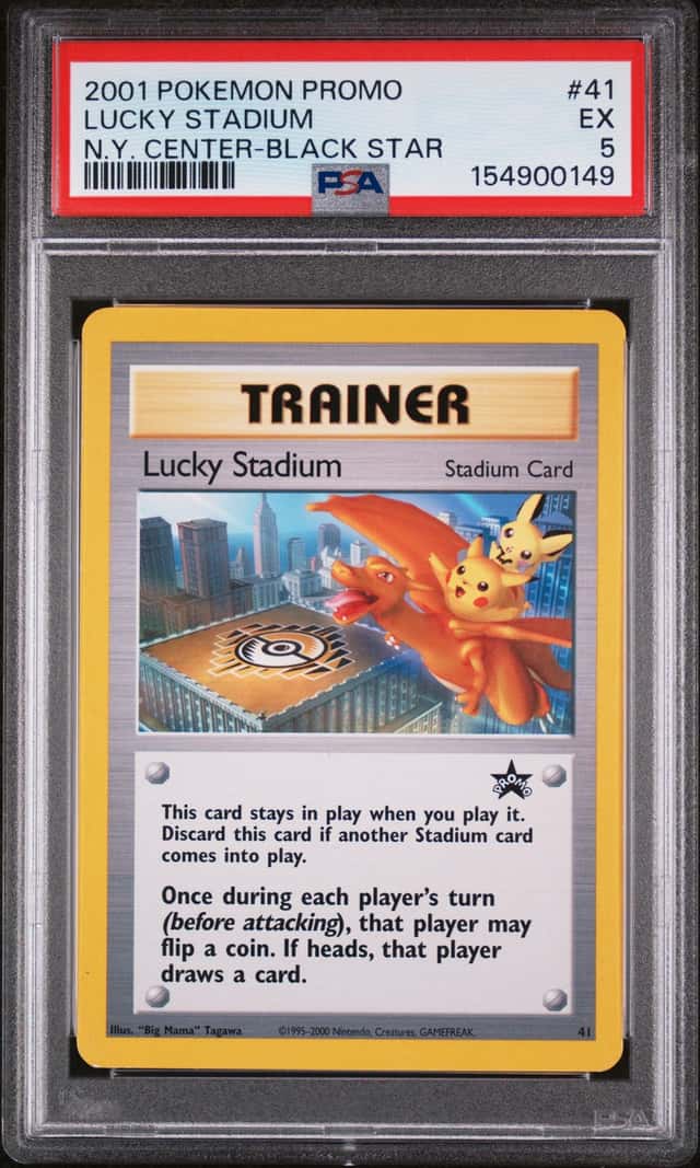 2001 Pokemon Black Star Promo New York Center Lucky Stadium #41 PSA 5 EX