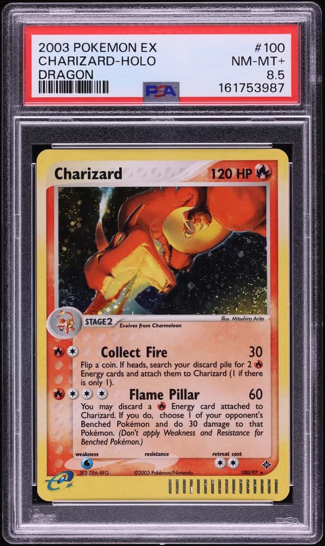 2003 Pokemon EX Dragon Holo Charizard #100 PSA 8.5 NM-MT+
