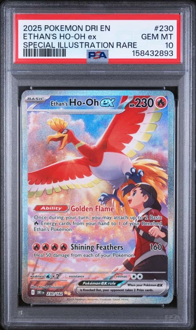 2025 POKEMON DRI SPECIAL ILLUSTRATION RARE #230 ETHAN'S HO-OH EX PSA 10