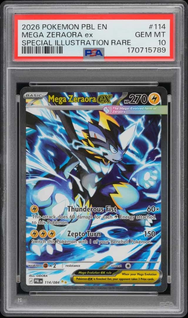 2026 POKEMON PBL EN-PITCH BLACK SPECIAL ILLUSTRATION RARE MEGA ZERAORA EX PSA 10