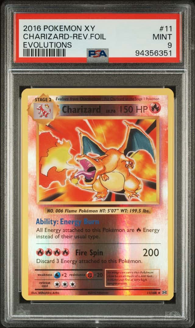 2016 Pokemon XY Charizard 11/108 Reverse Holo Evolutions PSA 9 Mint