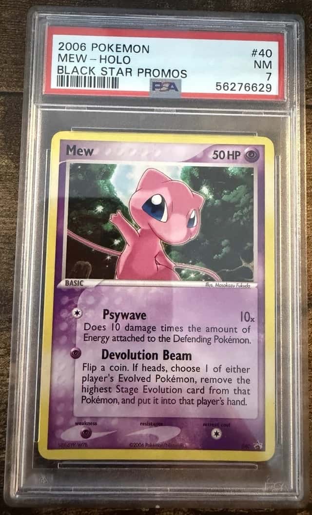 2006 POKEMON BLACK STAR PROMOS #040 MEW-HOLO PSA 7