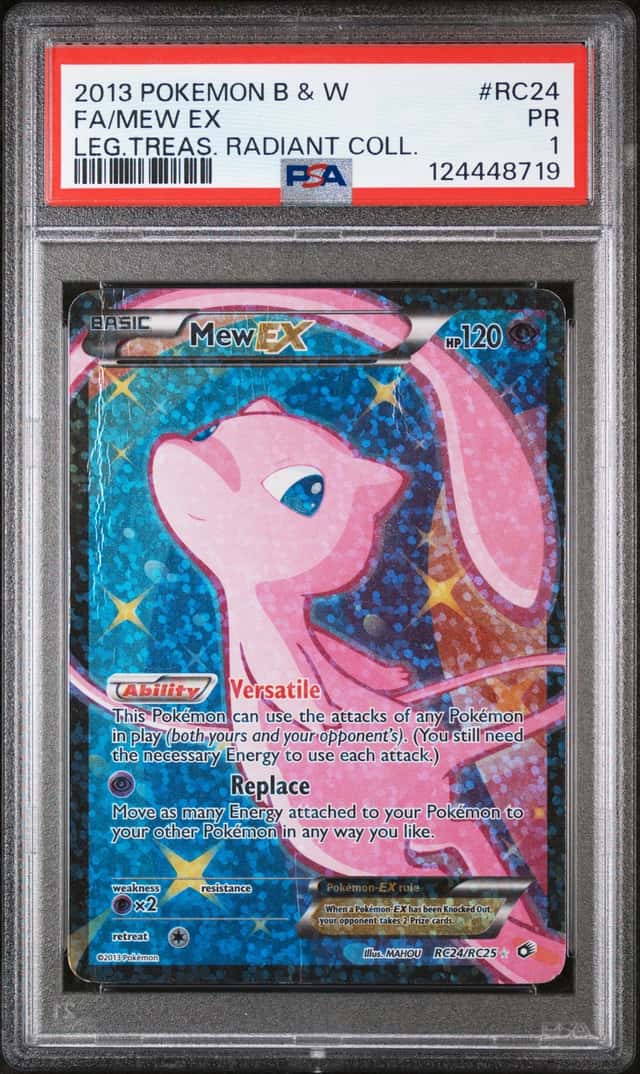 The Pokémon Company 2013 Mew EX Full Art Holo RC24/RC25 PSA 1 ENG