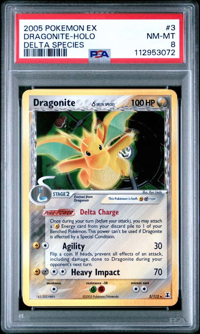 2005 Pokemon EX Delta Species #3 Dragonite Holo PSA 8 NM-MT