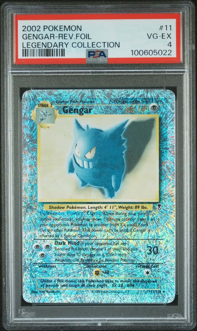 2002 Pokemon English Gengar 11/110 Legendary Reverse Holo PSA 4#LL