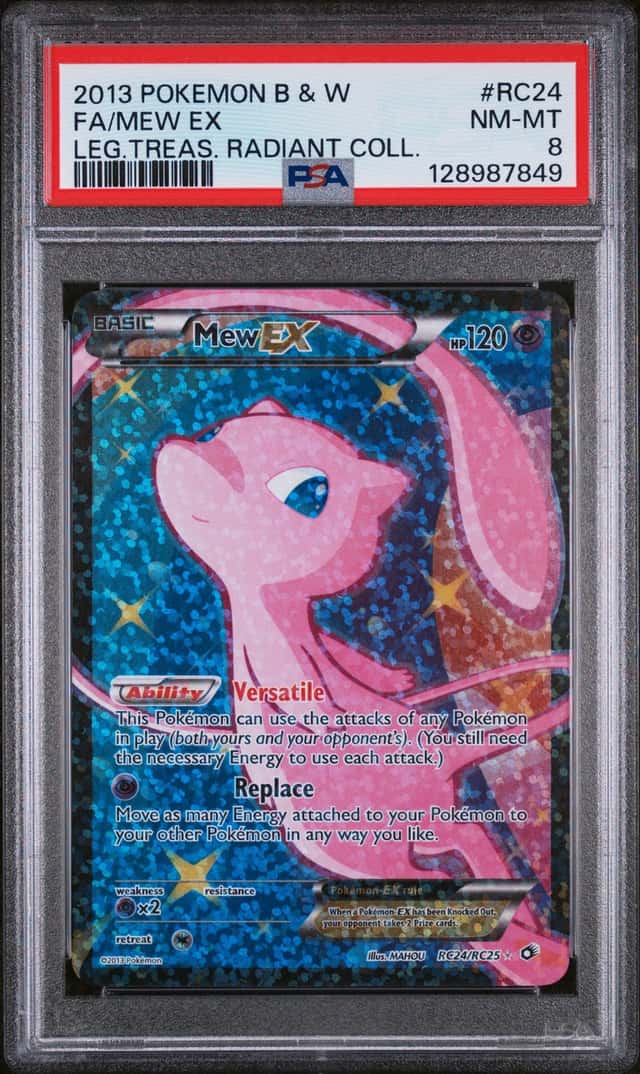 2013 Pokemon B & W Legendary Treasures Radiant #RC24 FA Mew Gx PSA 8 NM-MT