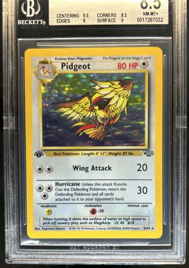 1999 Pokemon Jungle 1st Edition Pidgeot #8/64 BGS 8.5