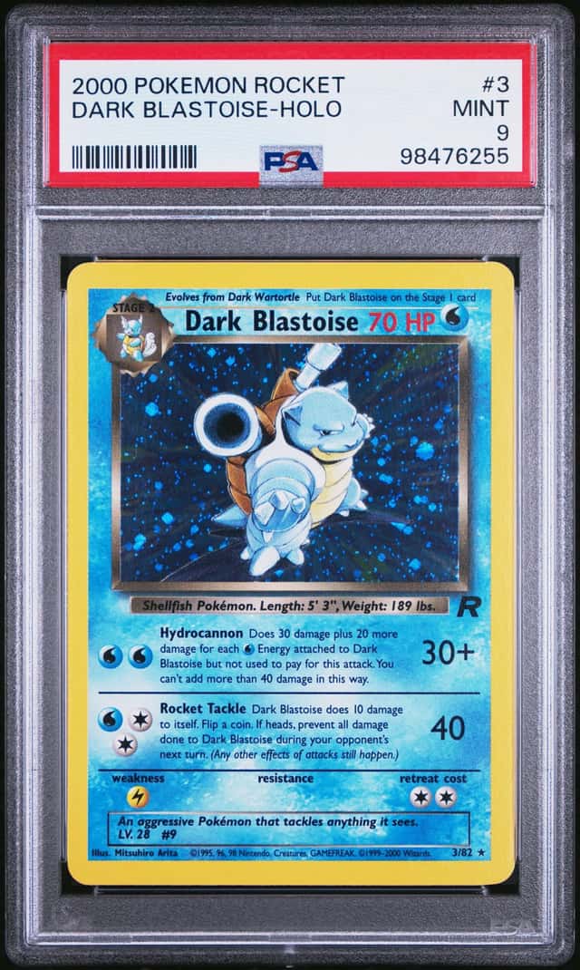 2000 Pokemon Team Rocket Holo Dark Blastoise #3 PSA 9 MINT