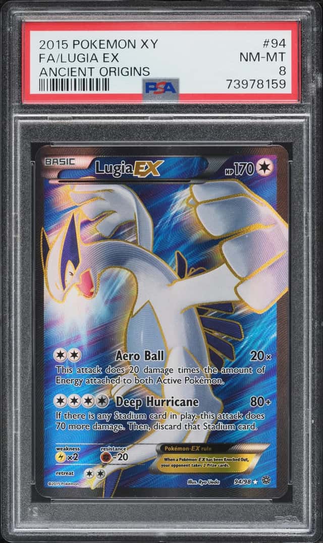 2015 Pokemon XY Ancient Origins Full Art Lugia Ex #94 PSA 8 NM-MT