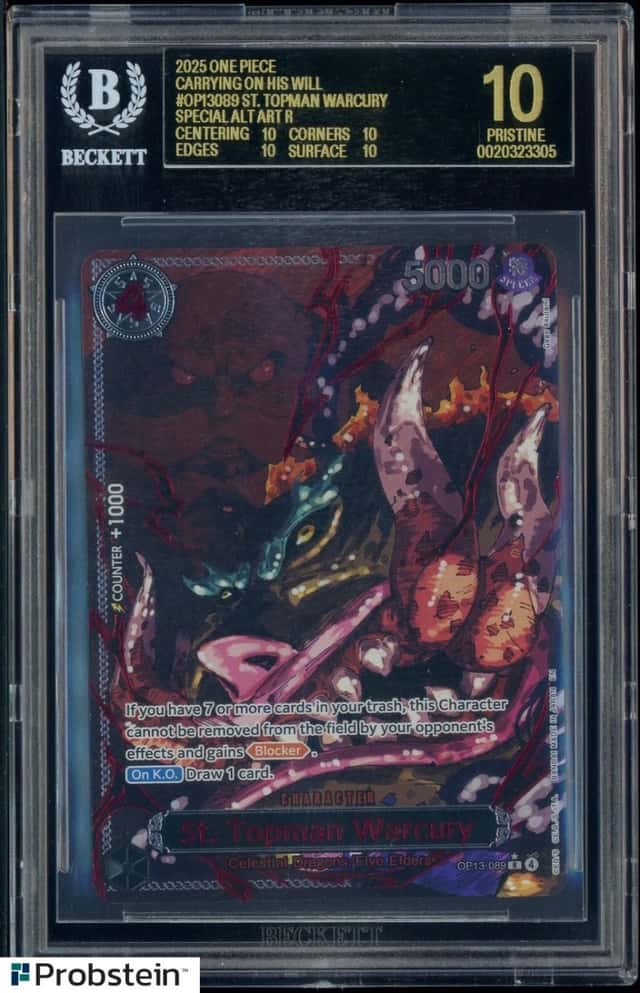 2025 One Piece English St Topman Warcury Special Alt Art BGS 10 BLACK LABEL