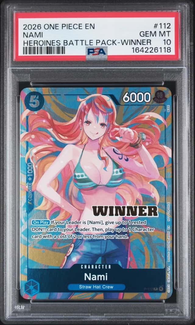 2026 ONE PIECE HEROINES BATTLE PACK WINNER #112 NAMI PSA 10