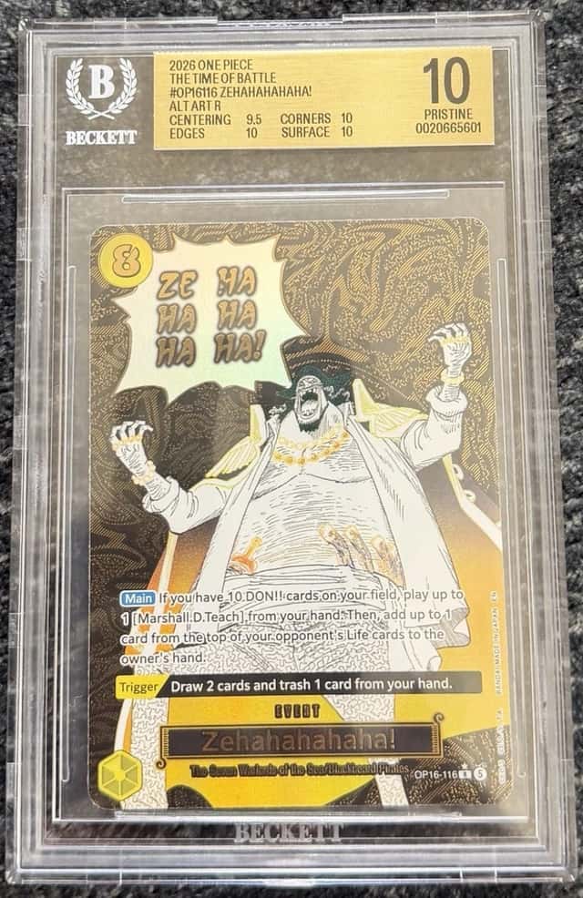 2026 One Piece Zehahahahaha! Alt Art The Time Of Battle OP16116 BGS 10 Pristine