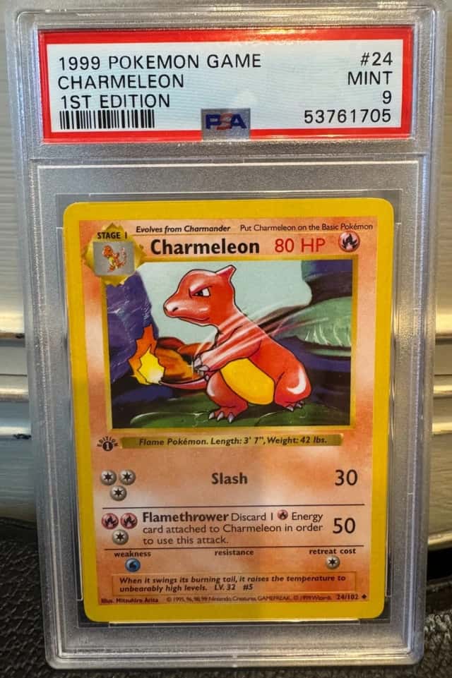 Pokemon 1st Edition Charmeleon #24 | PSA 9 Mint | Shadowless Base Set 1999