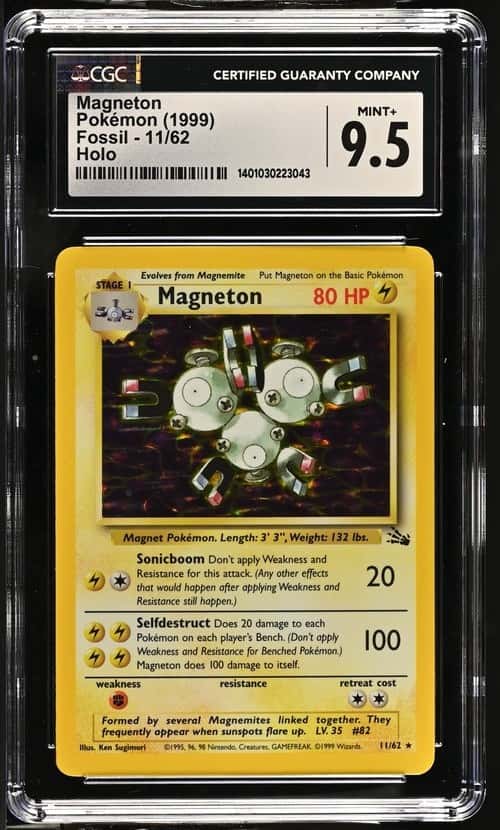 Magneton 11/62 Holo Rare Pokémon 1999 Fossil CGC 9.5 Mint