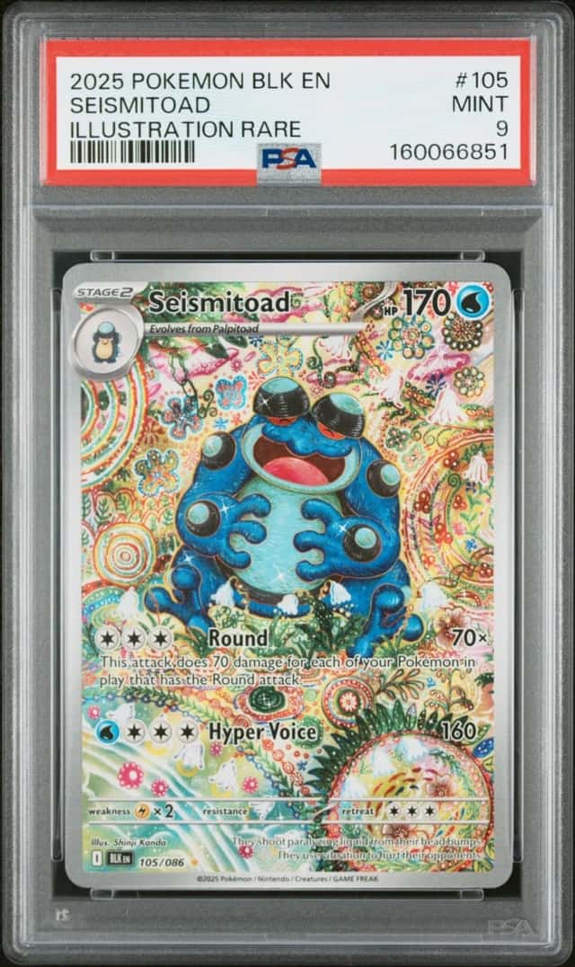 2025 POKEMON BLK EN-BLACK BOLT ILLUSTRATION RARE #105 SEISMITOAD PSA 9