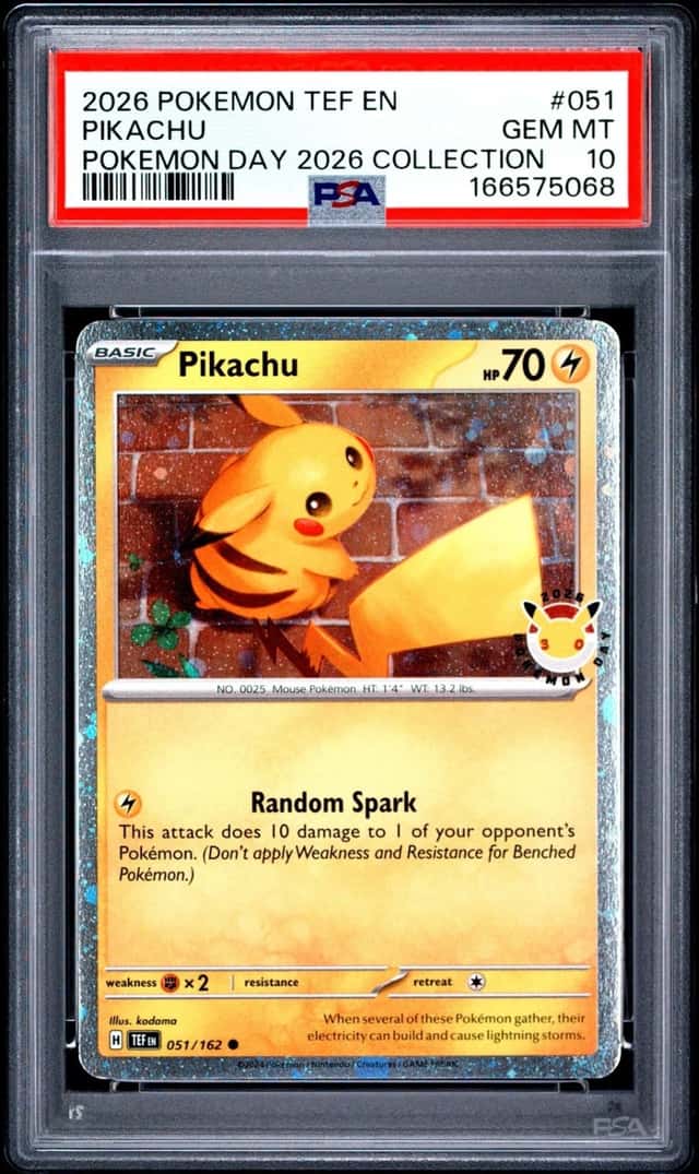 2026 POKEMON TEF EN-TEMPORAL FORCES POKEMON DAY 2026 COLLECTION PIKACHU PSA 10