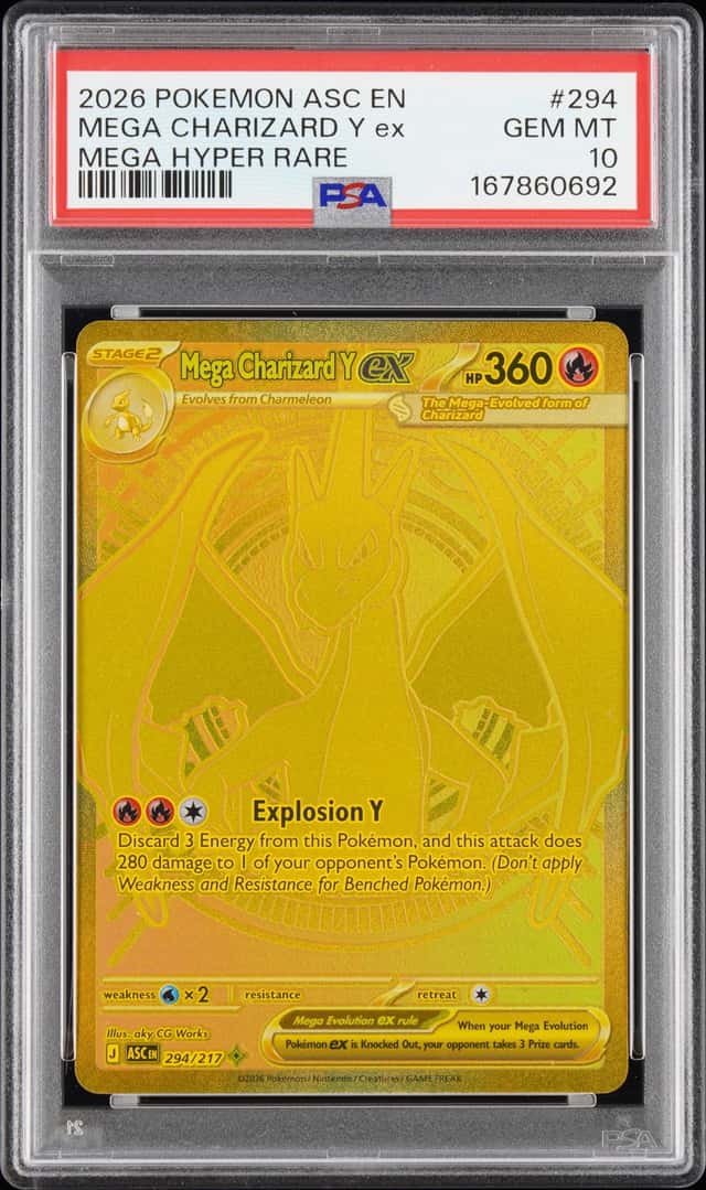 2026 Pokemon Ascended Heroes Mega Charizard Y ex Hyper Rare #294/217 PSA 10