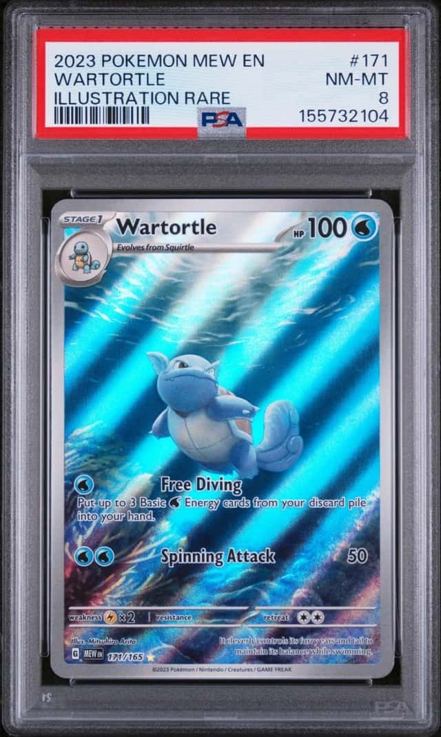 2023 POKEMON MEW EN-151 ILLUSTRATION RARE #171 WARTORTLE PSA 8