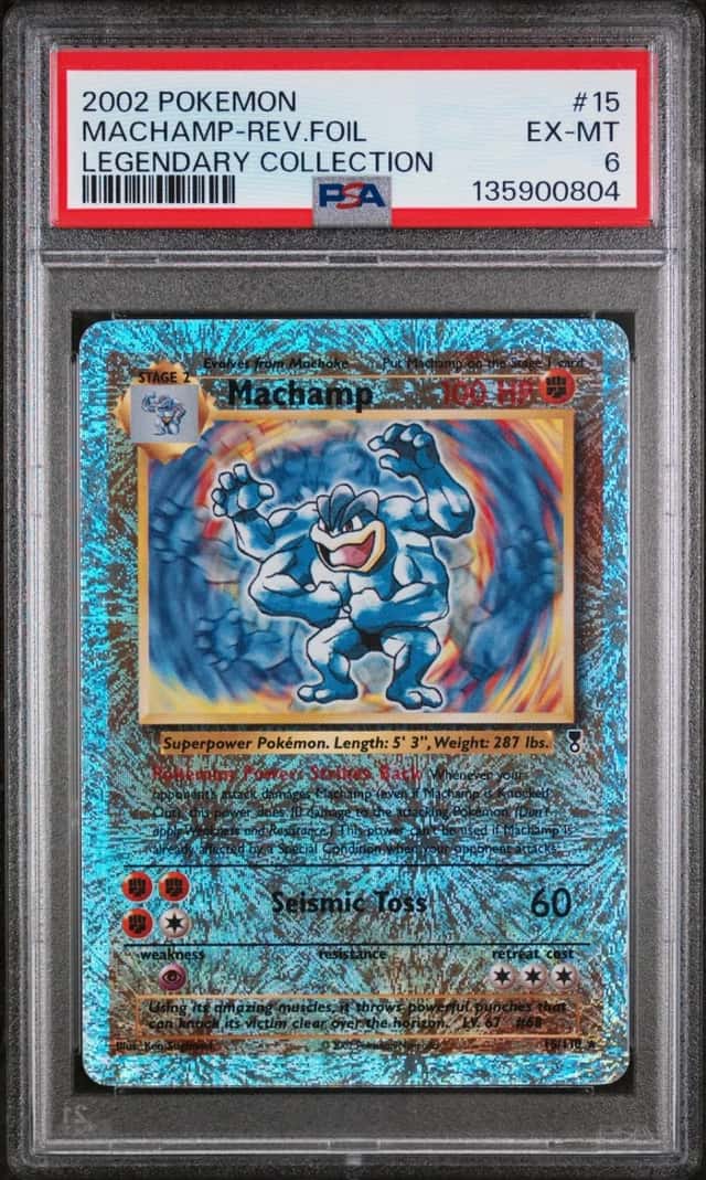 Machamp Reverse Holo  #15 2002 Pokemon Legendary Coll. PSA 6
