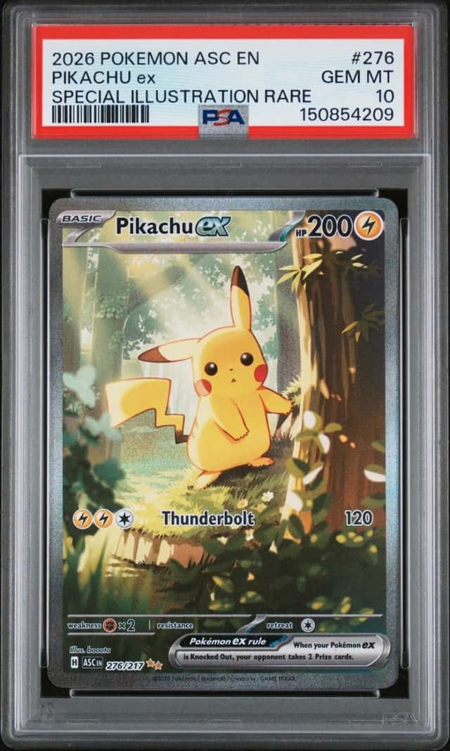2026 POKEMON ASCENDED HEROES SPECIAL ILLUSTRATION RARE #276 PIKACHU EX PSA 10