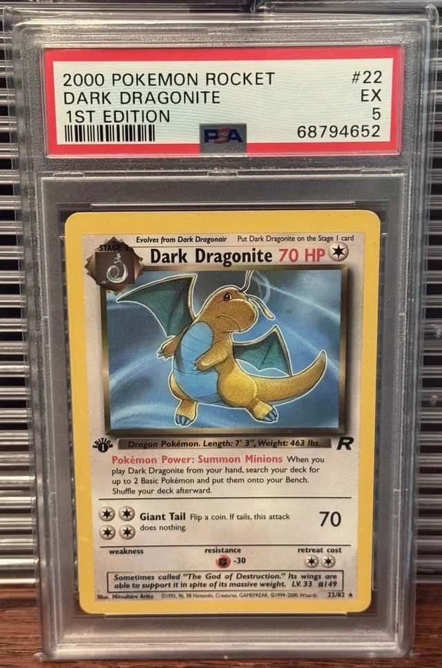 Pokemon TCG WOTC Team Rocket Dark Dragonite #22/82 1st Edition PSA 5 🔥 