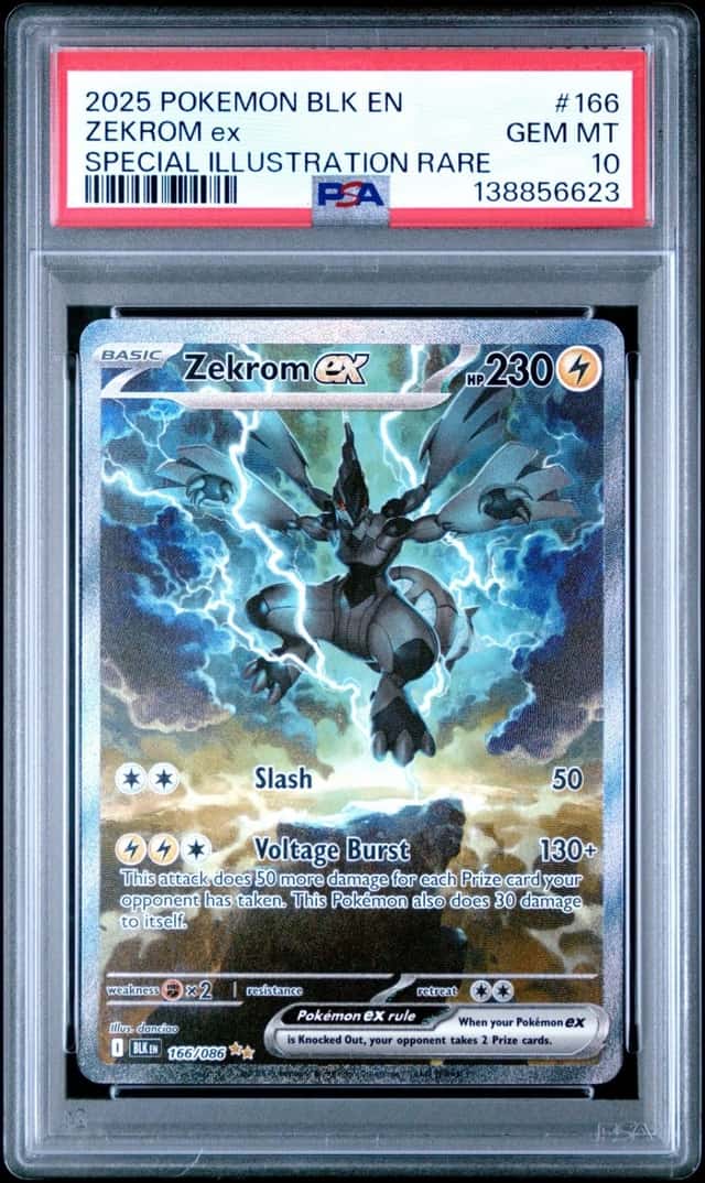 2025 POKEMON BLK EN-BLACK BOLT SPECIAL ILLUSTRATION RARE #166 ZEKROM EX PSA 10