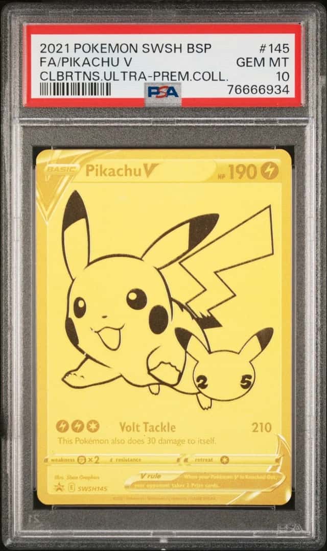 Pokemon Pikachu V Swsh 145 Celebrations Ultra-Premium Coll. Gold Promo PSA 10
