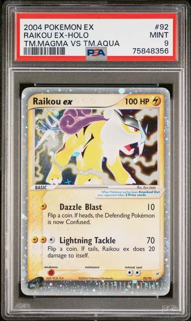 Pokemon Raikou ex Holo EX Team Magma Vs Team Aqua 92/95 PSA 9 Mint