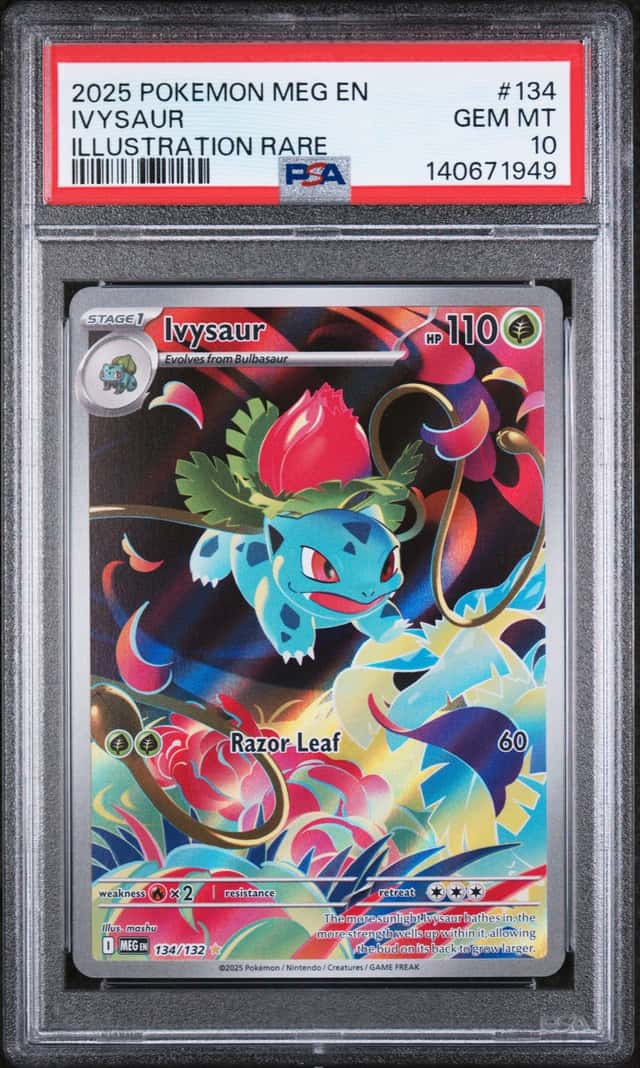 2025 Pokemon Mega Evolution Ivysaur Illustration Rare #134/132 PSA 10 GEM MINT