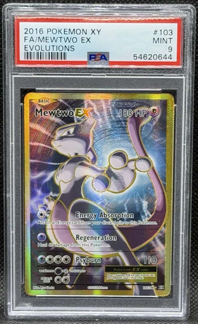 2016 Pokemon XY Full Art Mewtwo EX Evolutions #103/108 PSA 9