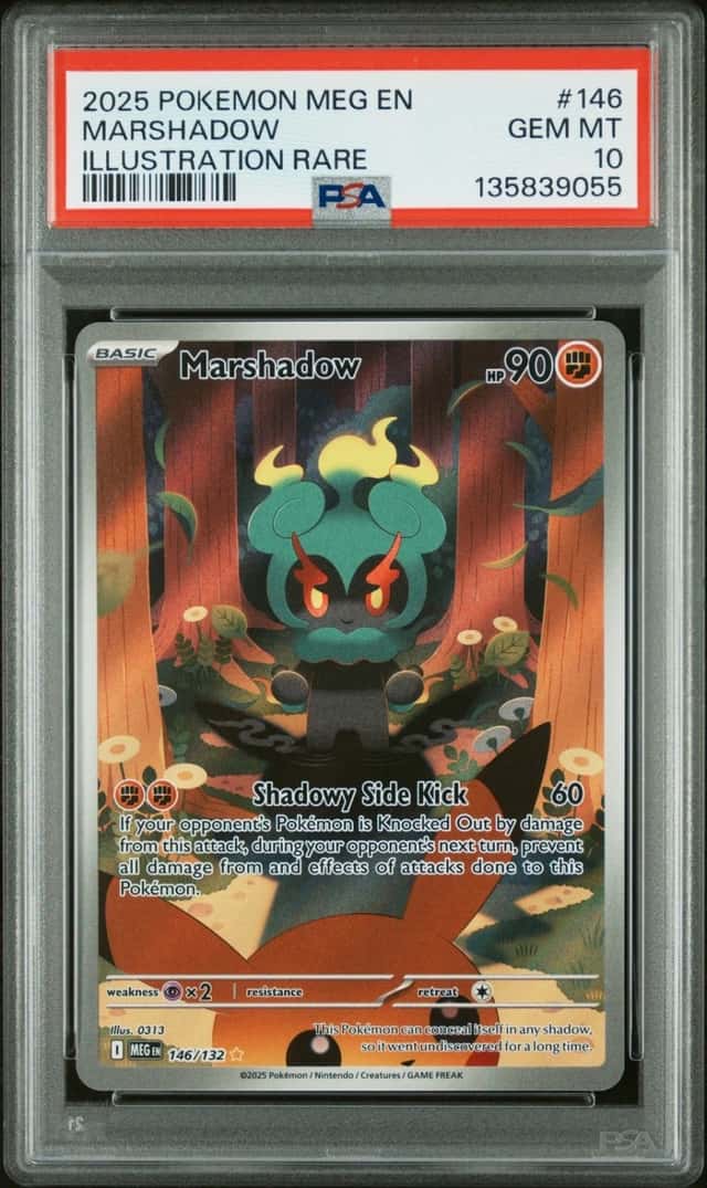 2025 POKEMON MEG EN-MEGA EVOLUTION ILLUSTRATION RARE #146 MARSHADOW PSA 10