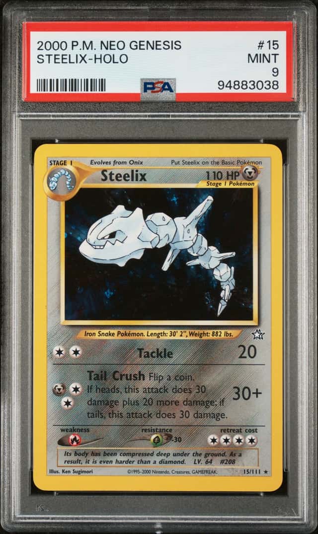 Pokémon TCG - PSA 9 Steelix Holo Neo Genesis 15/111 2000 WOTC