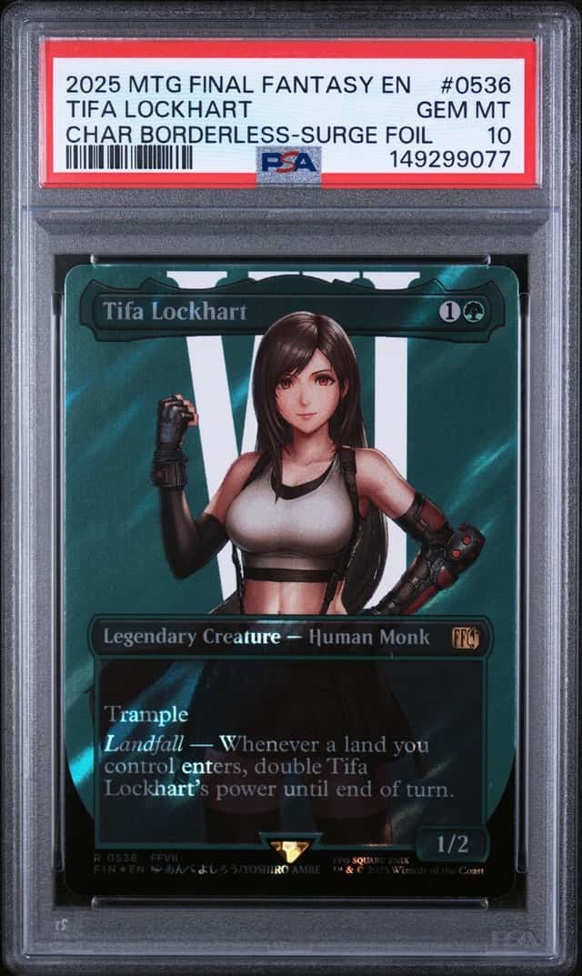 2025 MTG Final Fantasy Borderless Surge Foil #0536 Tifa Lockhart PSA 9 MINT