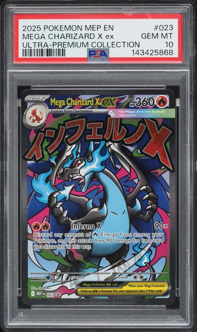 2025 Pokemon Mega Evolution Promo Ultra Premium Full Art Mega Charizard X Ex #23 PSA 10 GEM