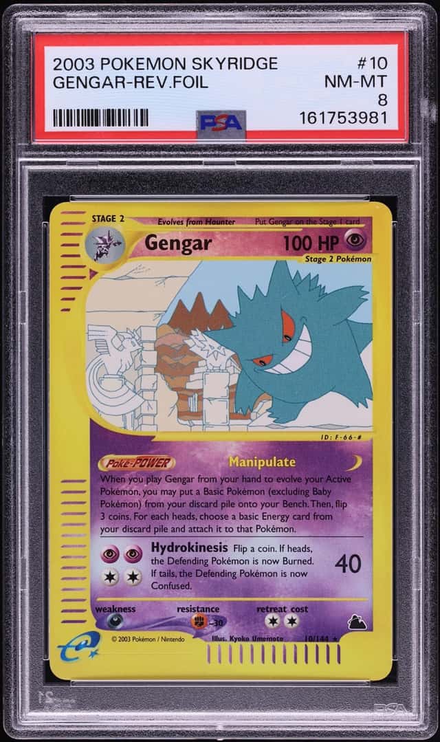 2003 Pokemon Skyridge Reverse Holo Gengar #10 PSA 8 NM-MT