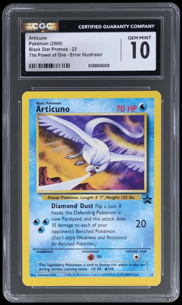 2000 Pokemon Black Star Promos the Power of One Error Illustrator Articuno #22