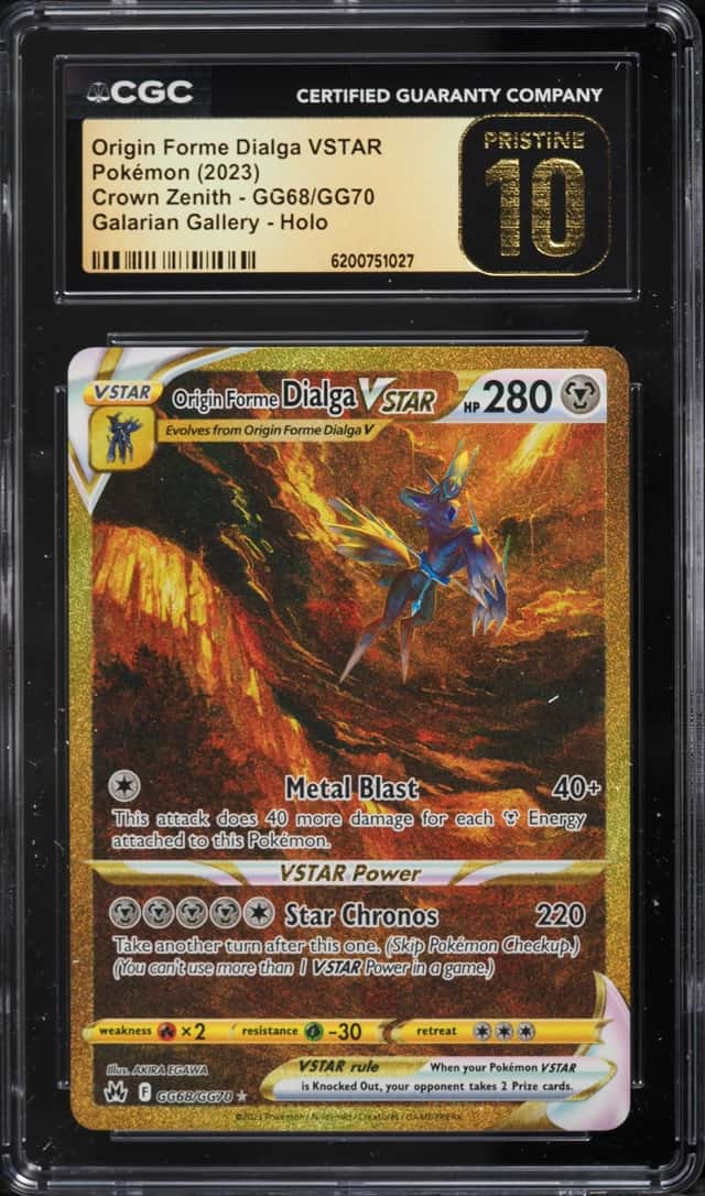 2023 Pokemon SWSH Crown Zenith Gold Rare Origin Forme Dialga VSTAR #GG68 CGC 10 PRISTINE