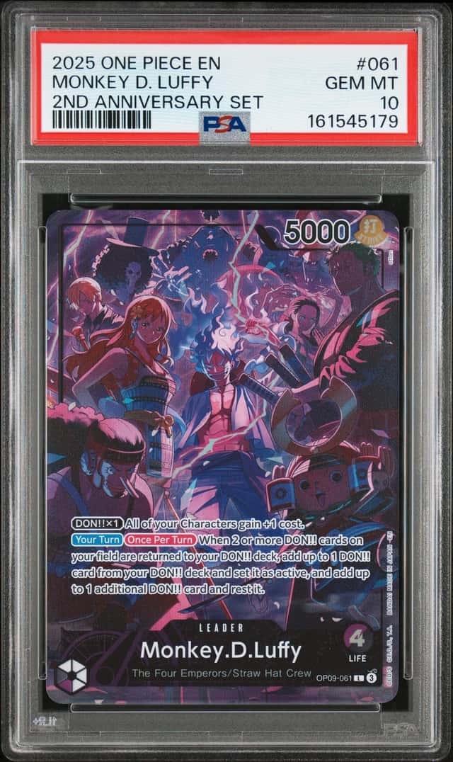 2025 ONE PIECE MONKEY D. LUFFY 2ND ANNIVERSARY SET #061 PSA 10 