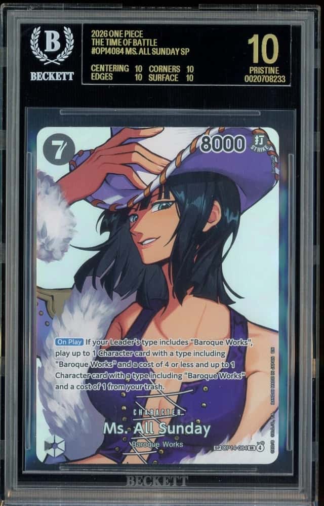 2026 One Piece The Time of Battle OP14084 Ms. All Sunday SP BGS 10 BLACK LABEL