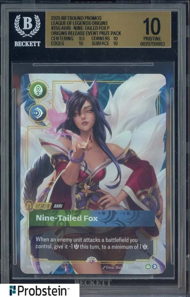 2025 Riftbound Origins Event Prize #255 Ahri Nine-Taled Fox BGS 10 PRISTINE