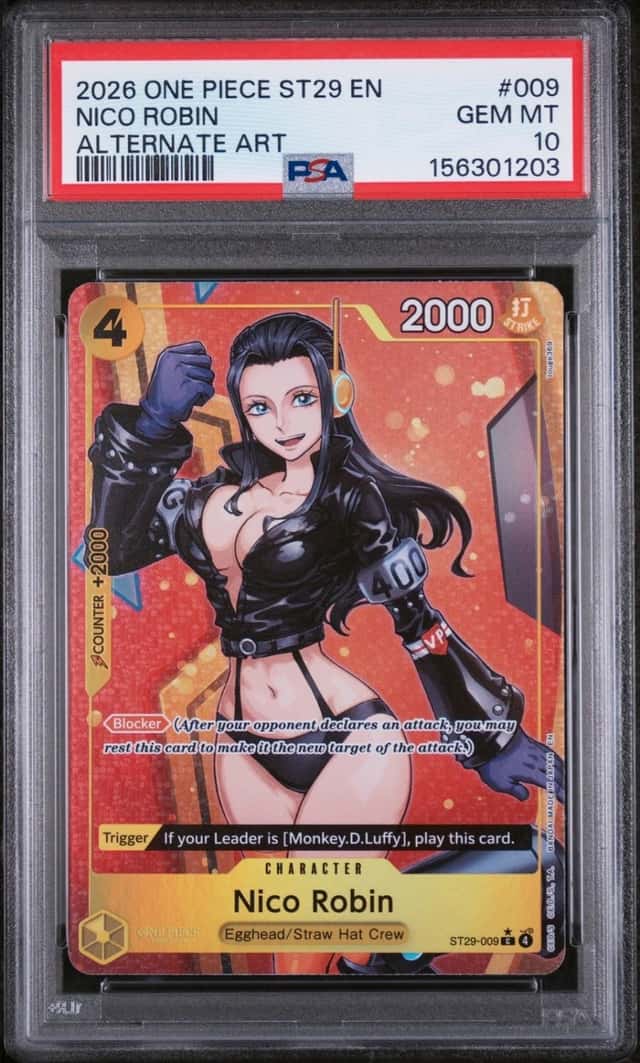 2026 ONE PIECE STARTER DECK ST29-EGGHEAD ALTERNATE ART #009 NICO ROBIN PSA 10